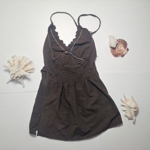 🌈3/$30 Brown halter top with beading accents